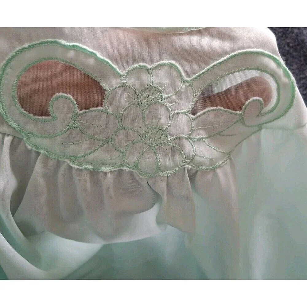 Lorraine Satin Nightgown Size Small Women's Seafoam Green Sleeveless Nylon USA